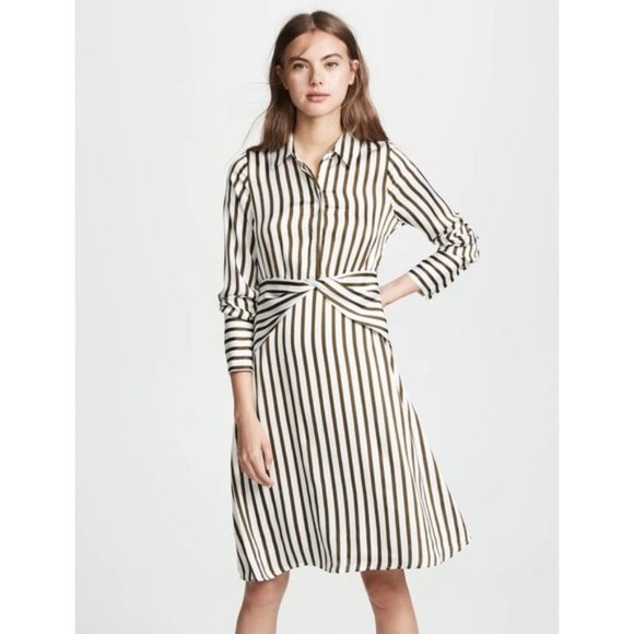 Line & Dot Dresses & Skirts - 14 Line & Dot Charlotte shirt dress mini long sleeve striped white black